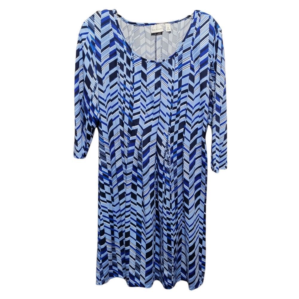 Blue Abstract Casual Dress